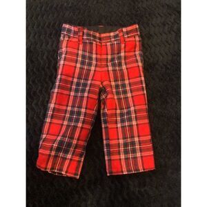 Janie and Jack boys xmas plaid pants 12-18 months